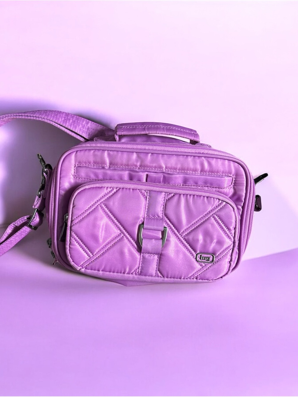 Lug Carousel Quilted Lilac Crossbody Bag
